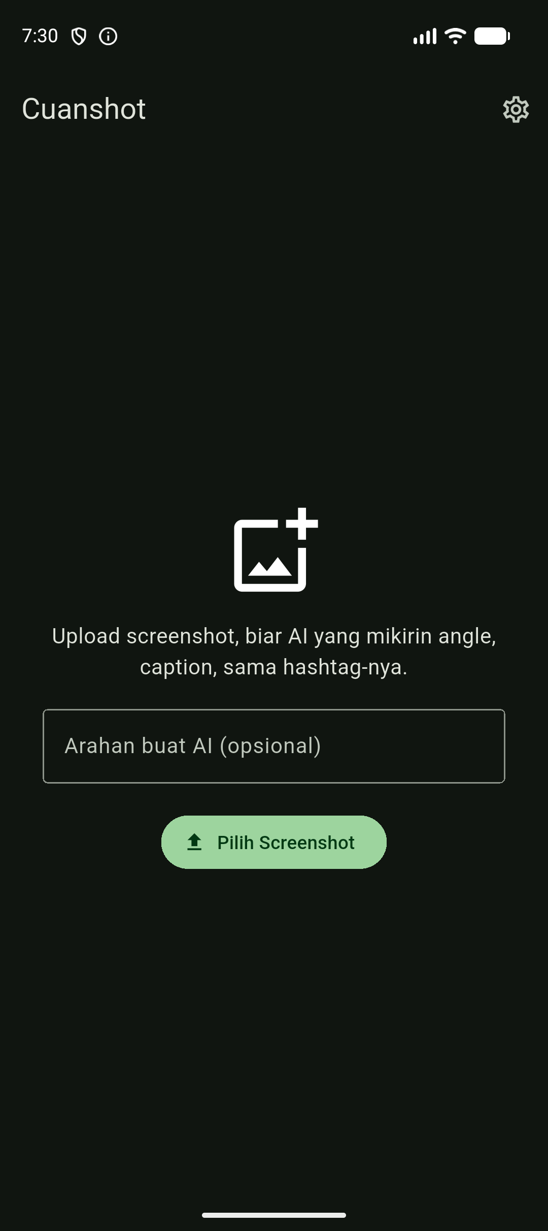 Upload screenshot